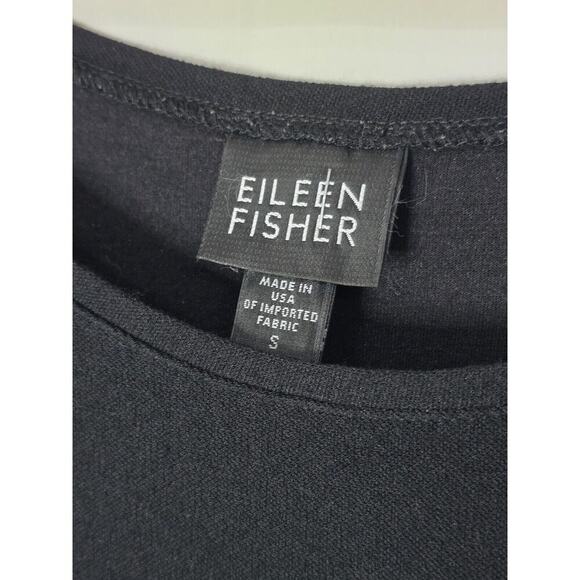 Eileen Fisher Jersey Ballet Neck Dress Black Size Small Rayon Blend A-line - Picture 4 of 6